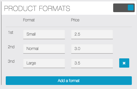 product format