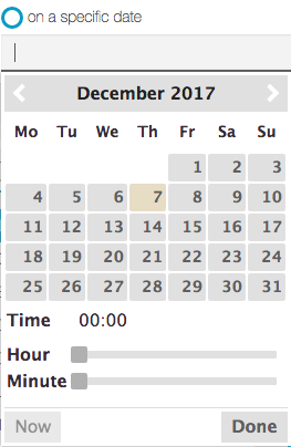 In App Messages calendar