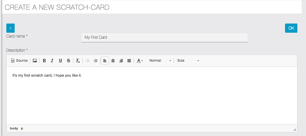 Scratch Card creation
