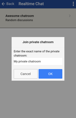 real time chat room creation