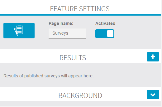 surveys feature settings