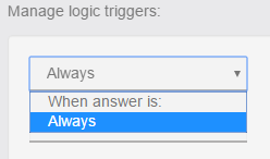 surveys logic trigger conditions