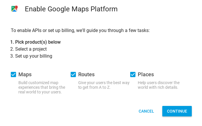 google map API enable Platform