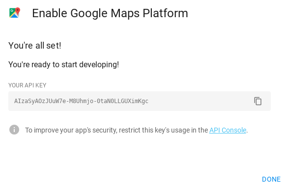 google map API Get your API key